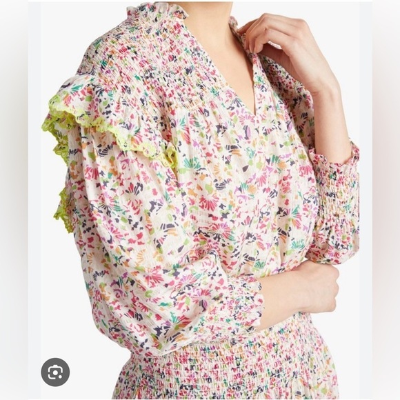 Tanya Taylor Imogen Dress in Confetti - Floral Smocked Dress - size XS - EUC - Picture 7 of 16